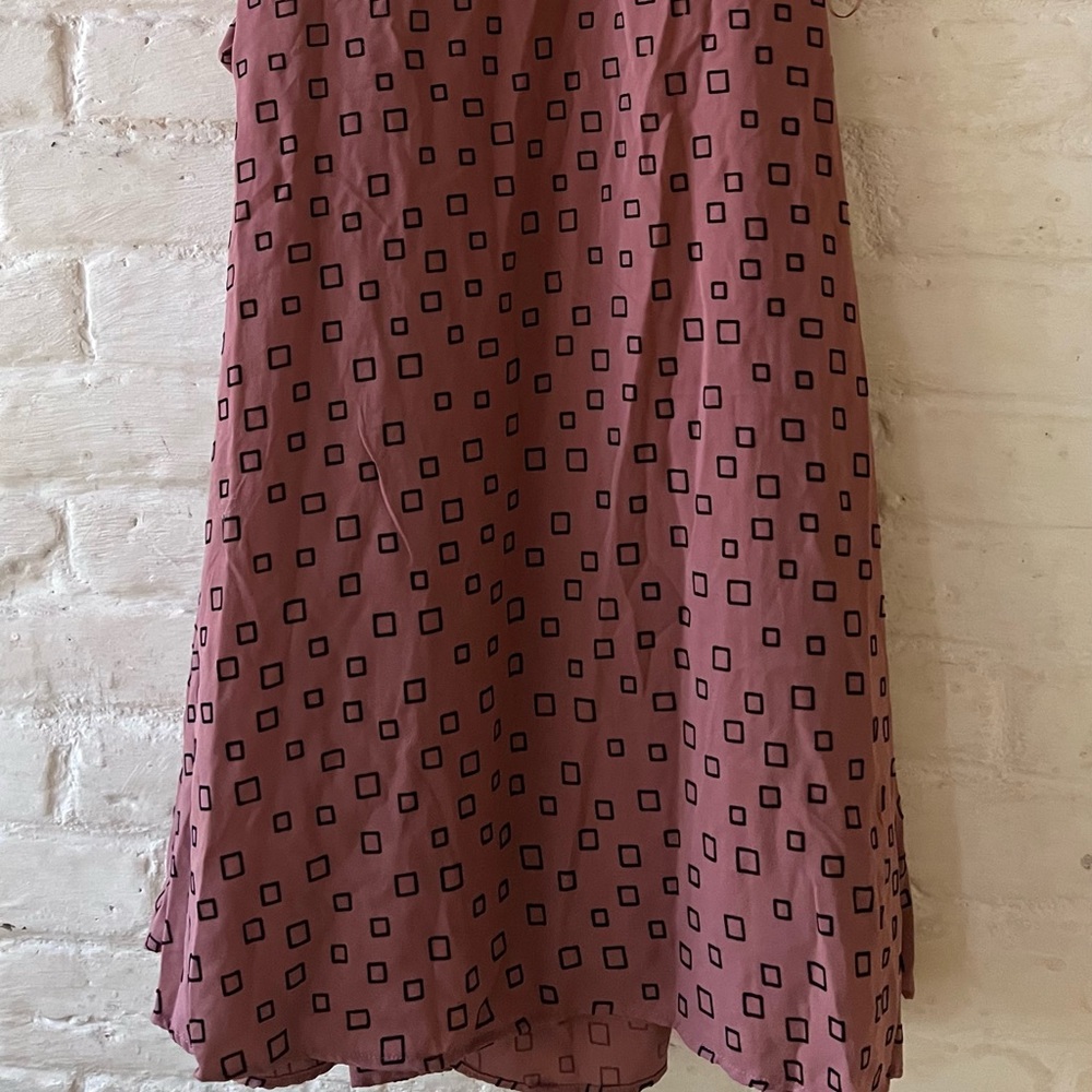 Dusty rose geo overlap dress